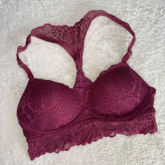 PINK Victoria's Secret Lace Bralette - Deep Burgundy - Picture 1 of 3